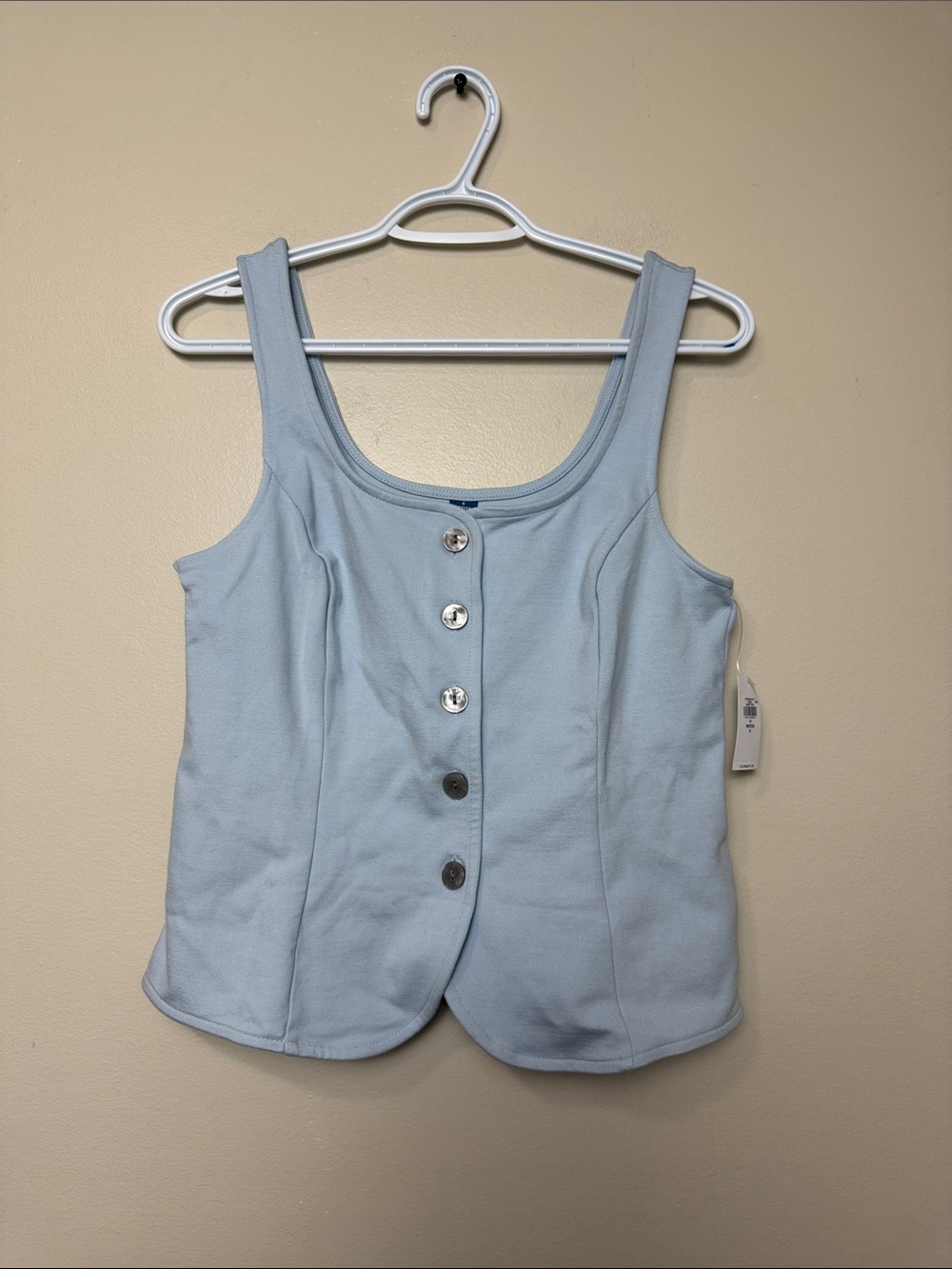 Old Navy Light Blue Button-Front Scoop Neck Tank size S
